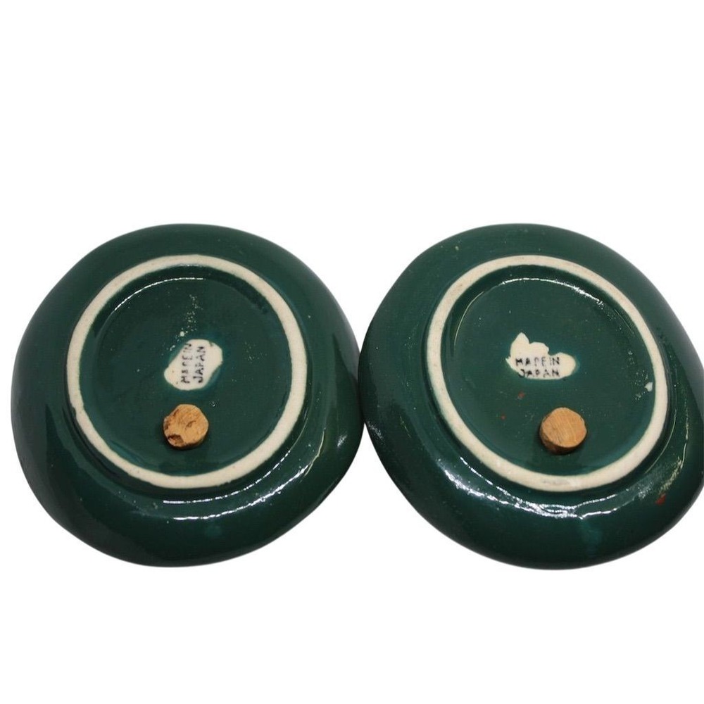 Vintage Green Fedora Hat Salt &‎ Pepper Shakers Retro Style Set of 2 - Picture 3 of 3